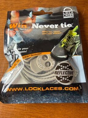 Reflective No-Tie Shoelaces for Men - Gray